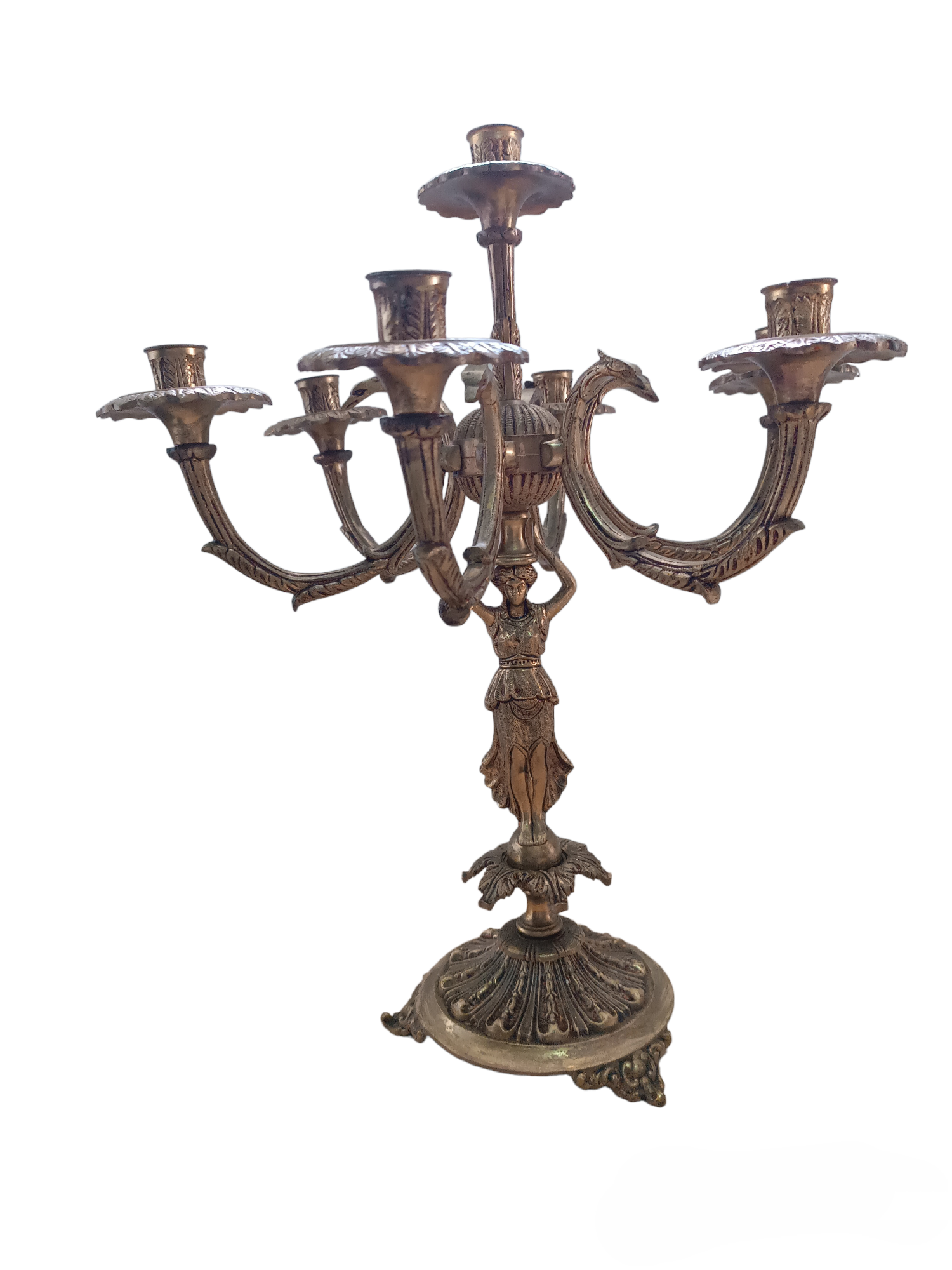 Candelabro figura de mujer para 7 velas